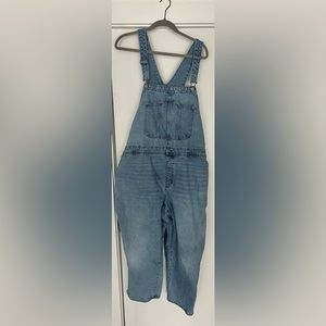 Call navy plus sized women’s denim washed overalls